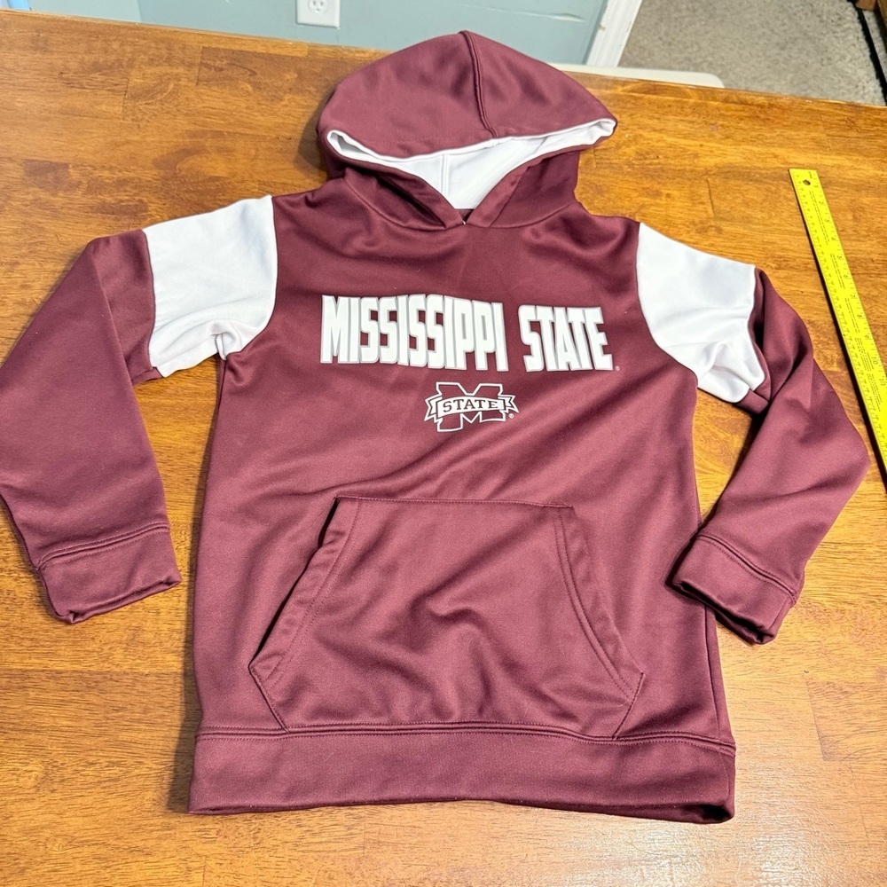 Colosseum Youth Maroon White Hoodie Mississippi State Logo size small 8-10